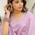 Lavender roman silk fabric embroidered work fancy kurta set