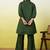 Green beautiful embroidery work top bottom coord set 