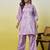 Lavender beautiful embroidery work top bottom coord set 