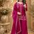 Pink fendy satin beads embroidery work kurta set