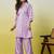 Lavender beautiful embroidery work top bottom coord set 