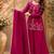 Pink fendy satin beads embroidery work kurta set