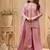 Pink fendy satin beads embroidery work kurta set