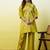 Lemon color beautiful embroidery work top bottom coord set for formal looks