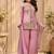 Pink fendy satin beads embroidery work kurta set