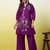 Purple beautiful embroidery work top bottom coord set 