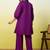 Purple beautiful embroidery work top bottom coord set 