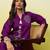 Purple beautiful embroidery work top bottom coord set 