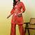 Rust color beautiful embroidery work top bottom coord set for formal looks