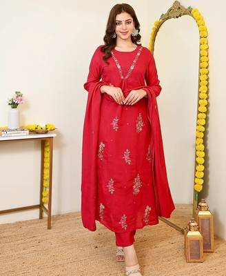 Red beautiful Kurta set 4