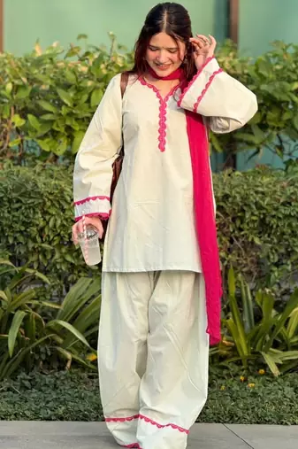 Off white beautiful Kurta set