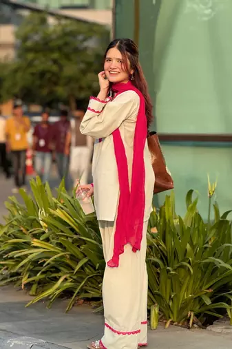 Off white beautiful Kurta set
