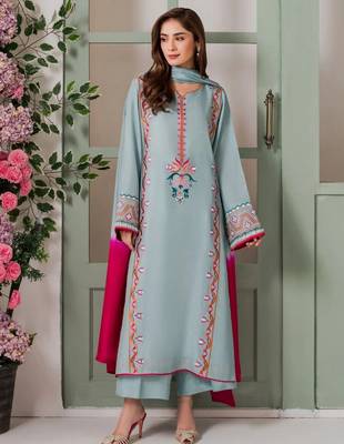 Sky blue color beautiful designer attire for glamorous party looks 1