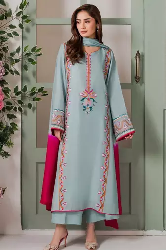 Sky blue color beautiful designer attire for glamorous party looks