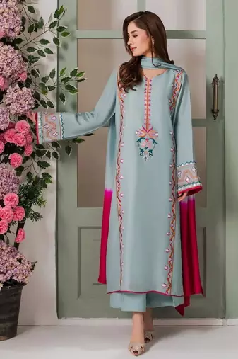 Sky blue color beautiful designer attire for glamorous party looks