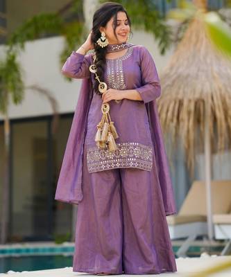 Lavender beautiful Kurta set 4