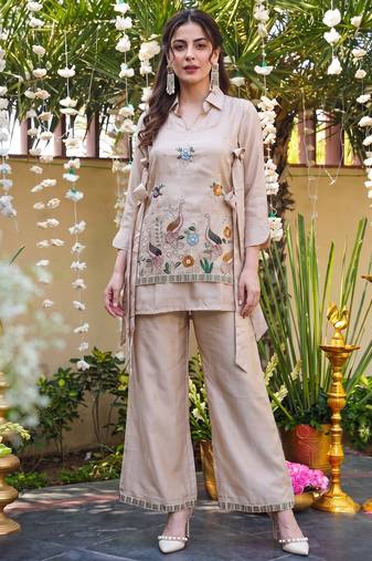 Cream beautiful Kurta set