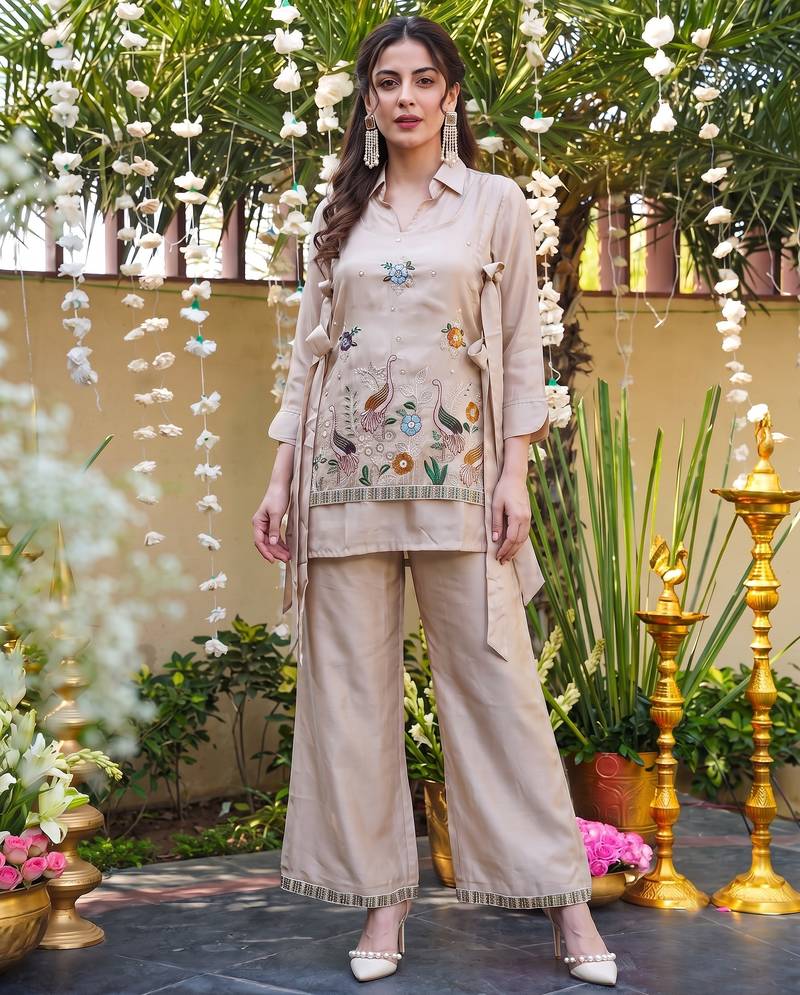 Cream beautiful Kurta set