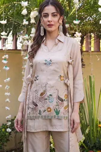 Cream beautiful Kurta set