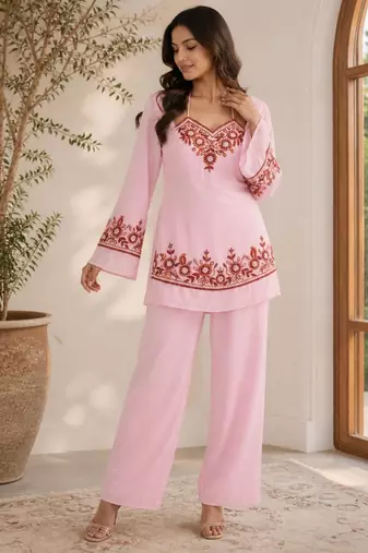 Pink color beautiful designer attire for glamorous party looks