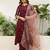 Maroon chinon embroidered ethnic readymade suit 