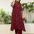 Maroon chinon embroidered ethnic readymade suit 