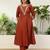 Rust jio cotton embroidered ethnic readymade suit 