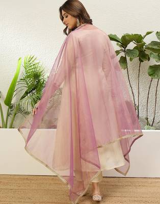 Cream silk blend embroidered ethnic readymade suit  2
