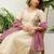 Cream silk blend embroidered ethnic readymade suit 