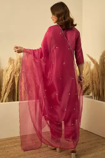 Cherry zora silk embroidered ethnic readymade suit 