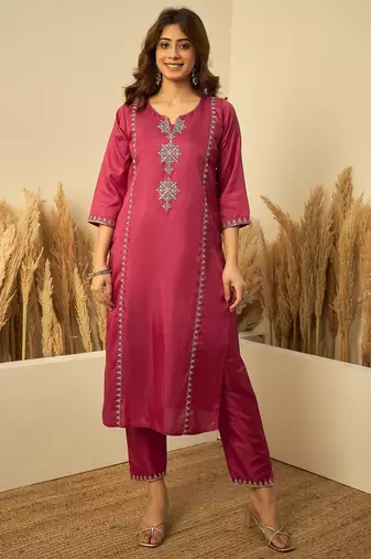 Cherry zora silk embroidered ethnic readymade suit 