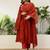Rust color vichitra fabric designer embroidered ethnic readymade suit for girls