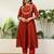 Rust color vichitra fabric designer embroidered ethnic readymade suit for girls