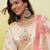 Cream assam cotton embroidered ethnic readymade suit 