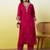 Pink vichitra embroidered ethnic readymade suit 