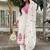 Off white embroidered ethnic partywear suit 