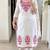 Off white embroidered ethnic partywear suit 