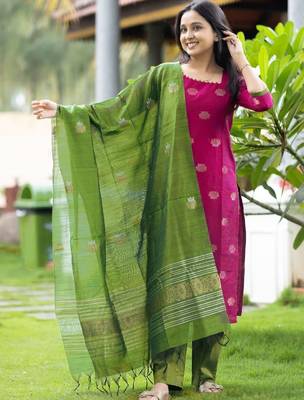Pink embroidered ethnic partywear suit  1