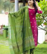 Pink embroidered ethnic partywear suit 