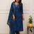 Blue embroidered ethnic partywear suit 