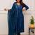 Blue embroidered ethnic partywear suit 