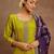 Mustard color designer embroidered ethnic partywear suit for girls
