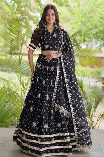 Black embroidered Readymade Lehenga choli