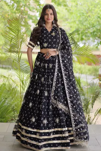 Black embroidered Readymade Lehenga choli