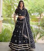 Black embroidered Readymade Lehenga choli