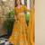 Yellow Color French Crepe Fabric Designer Digital Printed Graceful Ethnic Lehenga Set