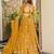 Yellow Color French Crepe Fabric Designer Digital Printed Graceful Ethnic Lehenga Set