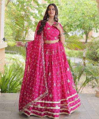 Pink Color Smart Readymade Lehenga For Special Festive Looks 1