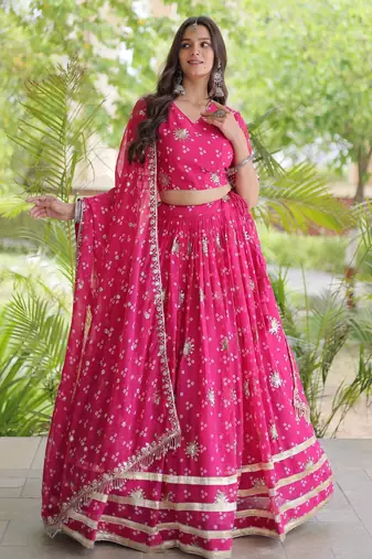 Pink Color Smart Readymade Lehenga For Special Festive Looks
