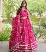 Pink Color Smart Readymade Lehenga For Special Festive Looks